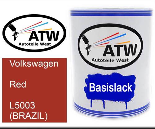 Volkswagen, Red, L5003 (BRAZIL): 1L Lackdose, von ATW Autoteile West.